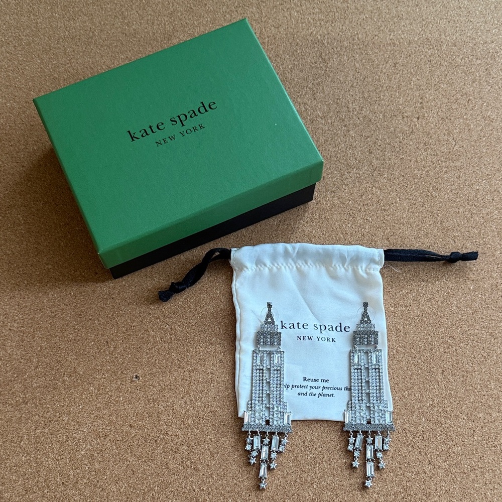 Kate Spade Silver EMPIRE STATE BUILDING Dangle Earrings - Picture 2 of 6